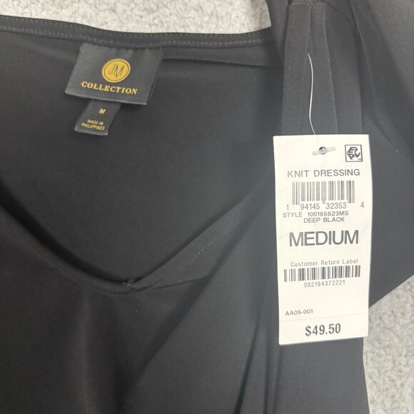 JM Collection Women's V-Neck Knit Blouse 3/4 Sleeve Black Medium NWT's. - Picture 7 of 8